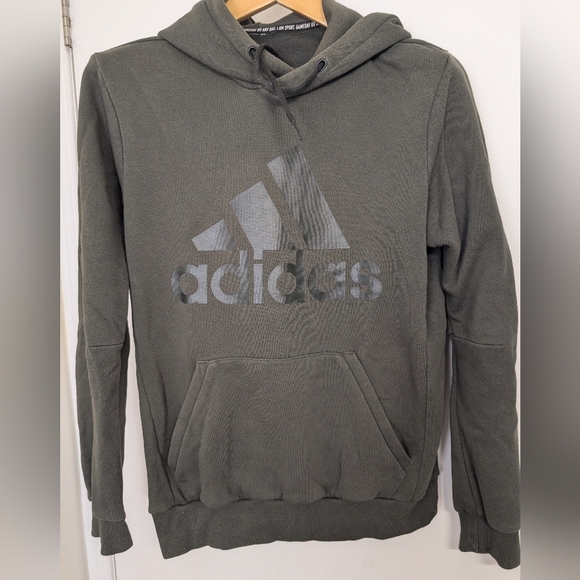 adidas Tops - ADIDAS GREY-ISH, GREEN+ISH HOODIE SIZE MEDIUM